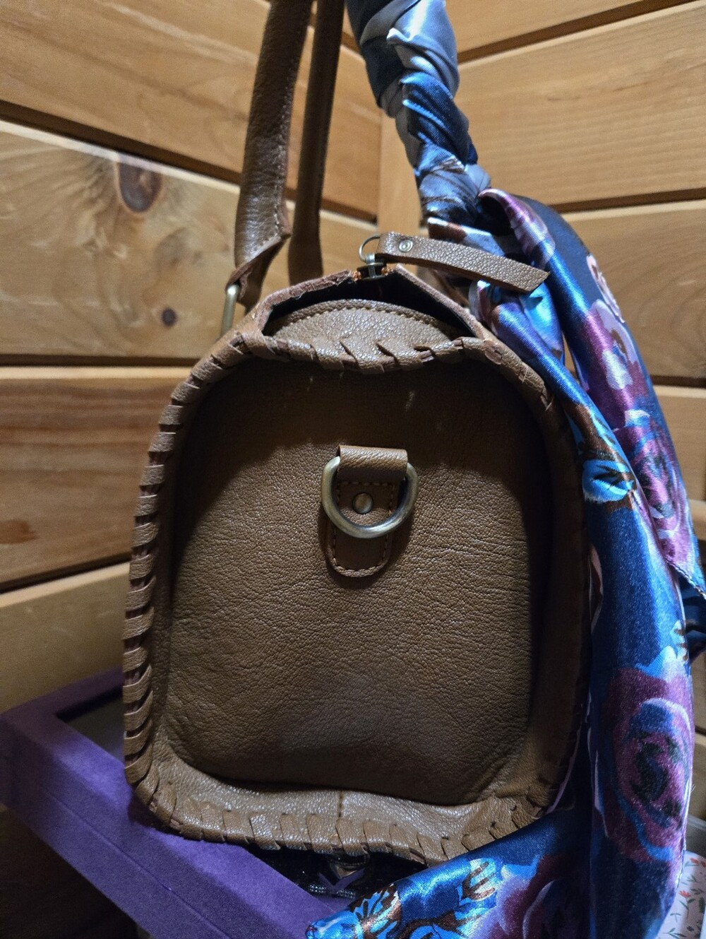 Genuine Leather Handtooled Speedy Satchel Handbag NWOT - Picture 9 of 12